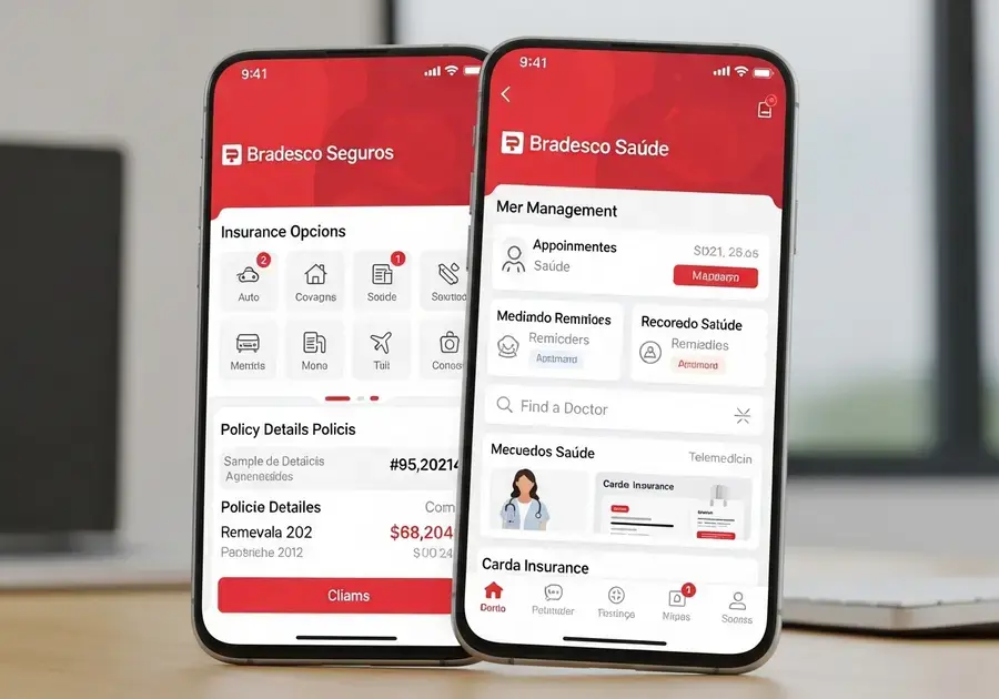 Aplicativos Bradesco Seguros e Saúde